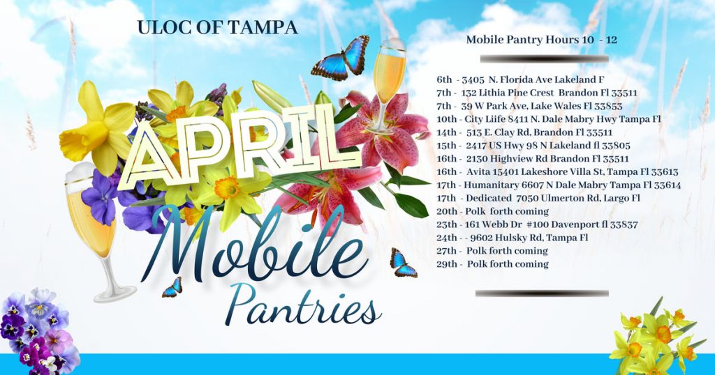April Mobile Food Pantry Schedule in Florida - ULOC Center Tampa